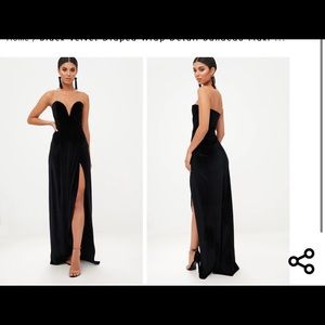 Pretty Little Things Maxi Velvet black dress